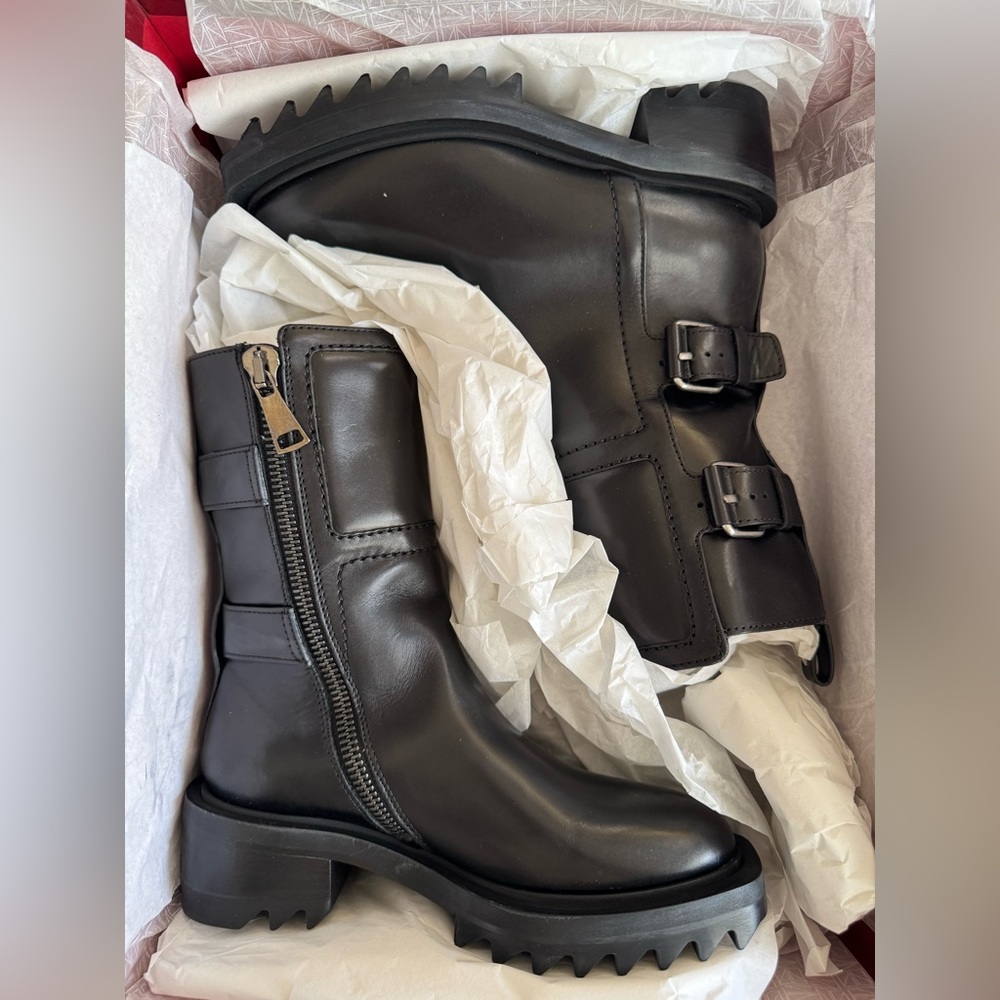 NIB Tamara Mellon Women’s Size 35.5 Black Pertecto 50- Vitello Boots - Picture 9 of 16